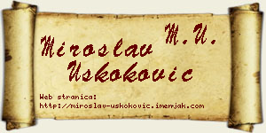 Miroslav Uskoković vizit kartica